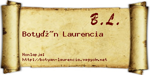 Botyán Laurencia névjegykártya